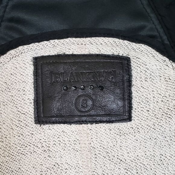 BlankNYC Drape Front Jacket with Faux Leather - Picture 15 of 15